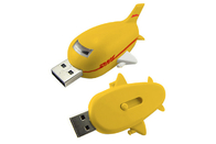 32G 3,0 κίτρινο πλαστικό αεροπλάνο χρώματος διαμόρφωσε USB με το προσαρμοσμένο λογότυπο και η συσκευασία παρουσιάζει εμπορικό σήμα ζωής