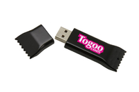 Η μορφή 2GB 2,0 κόκκινο χρώμα πλαστικό USB καραμελών ανεφοδιασμού εργοστασίων με το προσαρμοσμένο λογότυπο και η συσκευασία παρουσιάζουν εμπορικό σήμα ζωής