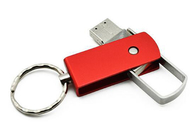 μπρελόκ Drive λάμψης μετάλλων 128g 3,0, κόκκινο μέταλλο Usb Keychain με το λογότυπο τυπωμένων υλών λέιζερ